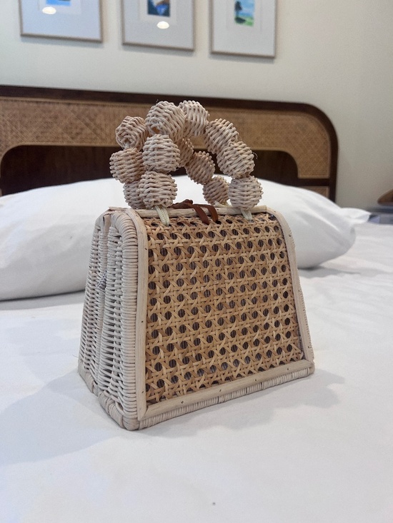 Anthropologie Handbags - Anthropologie Top-Handle Rattan Bali Bag